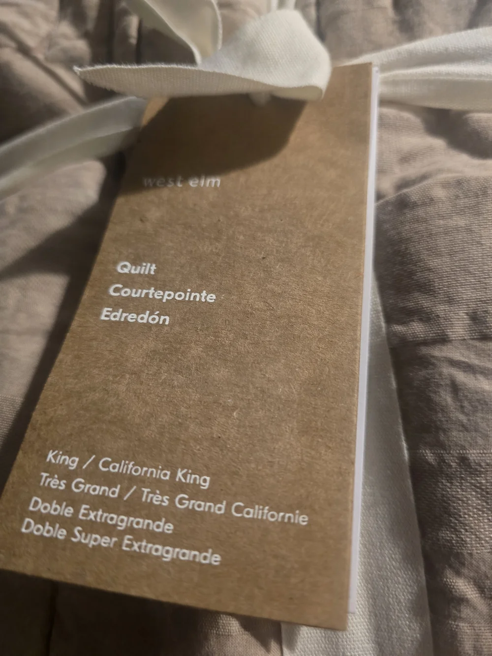 NEW!!! WEST ELM Parks Washed Cotton Quilt, King/California King,